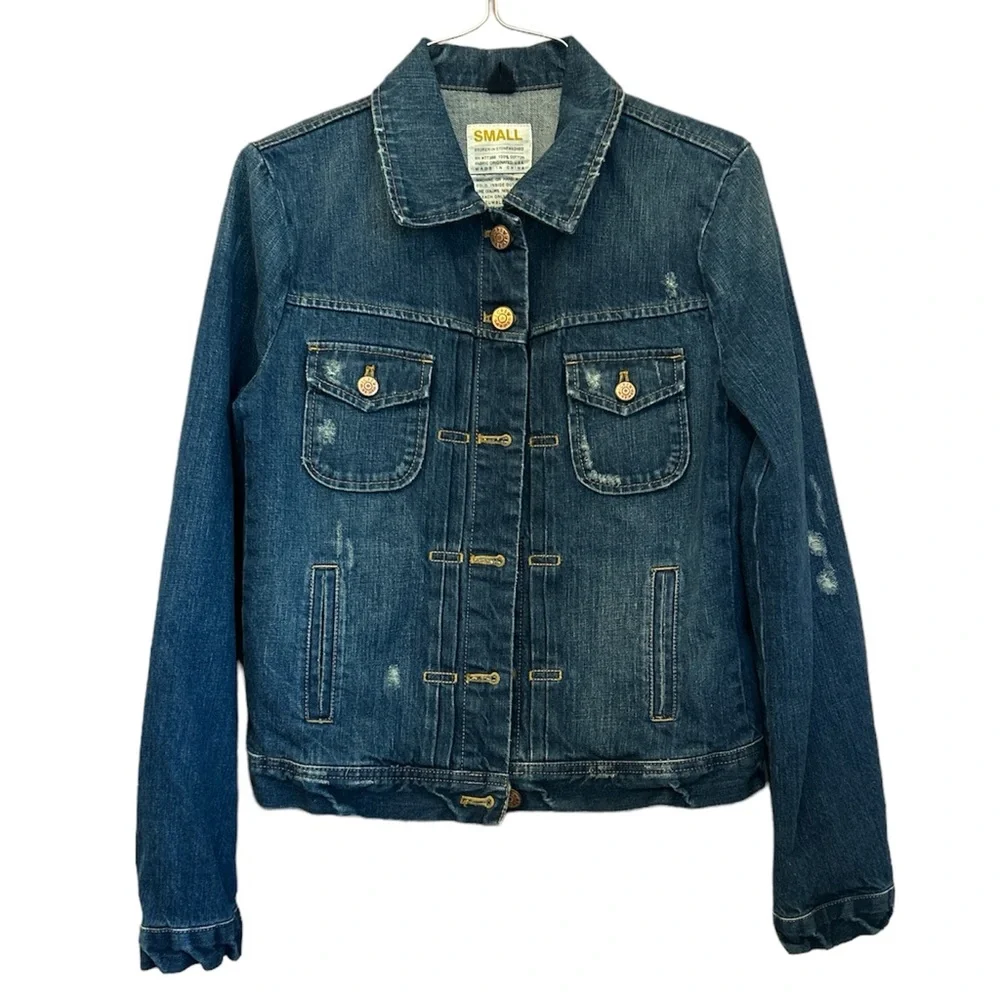 J.Crew Distressed Denim Utility Jean Jackets Size Small S